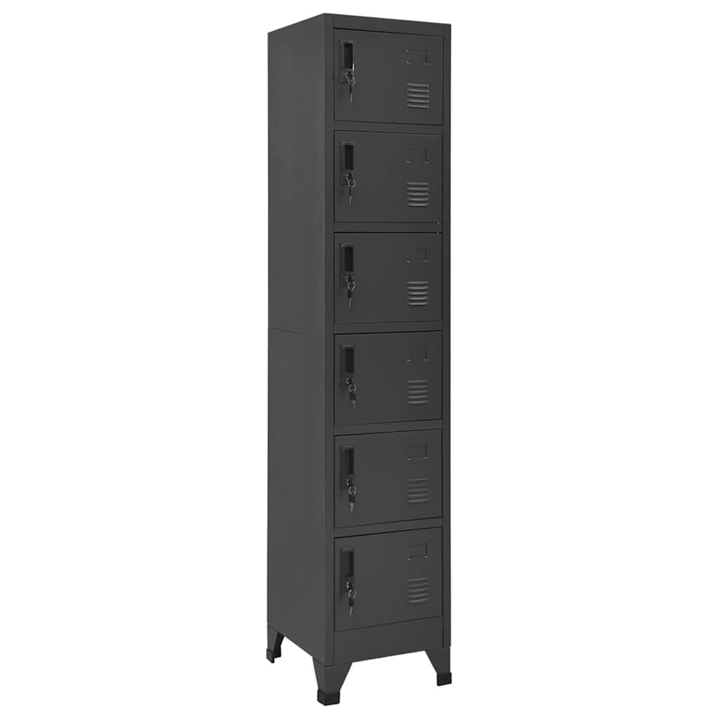 vidaXL Заключващ се шкаф антрацит 38x40x180 см стомана