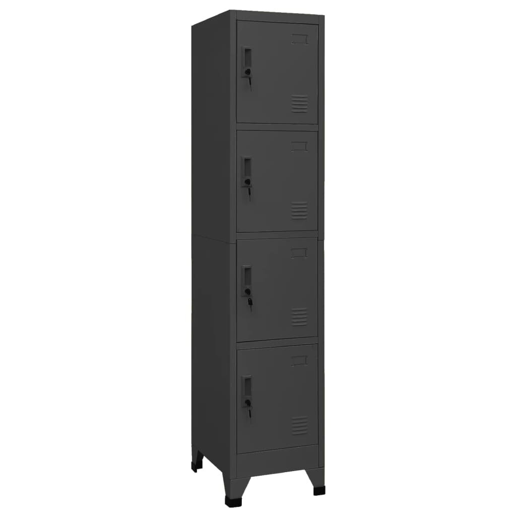 vidaXL Заключващ се шкаф антрацит 38x45x180 см стомана