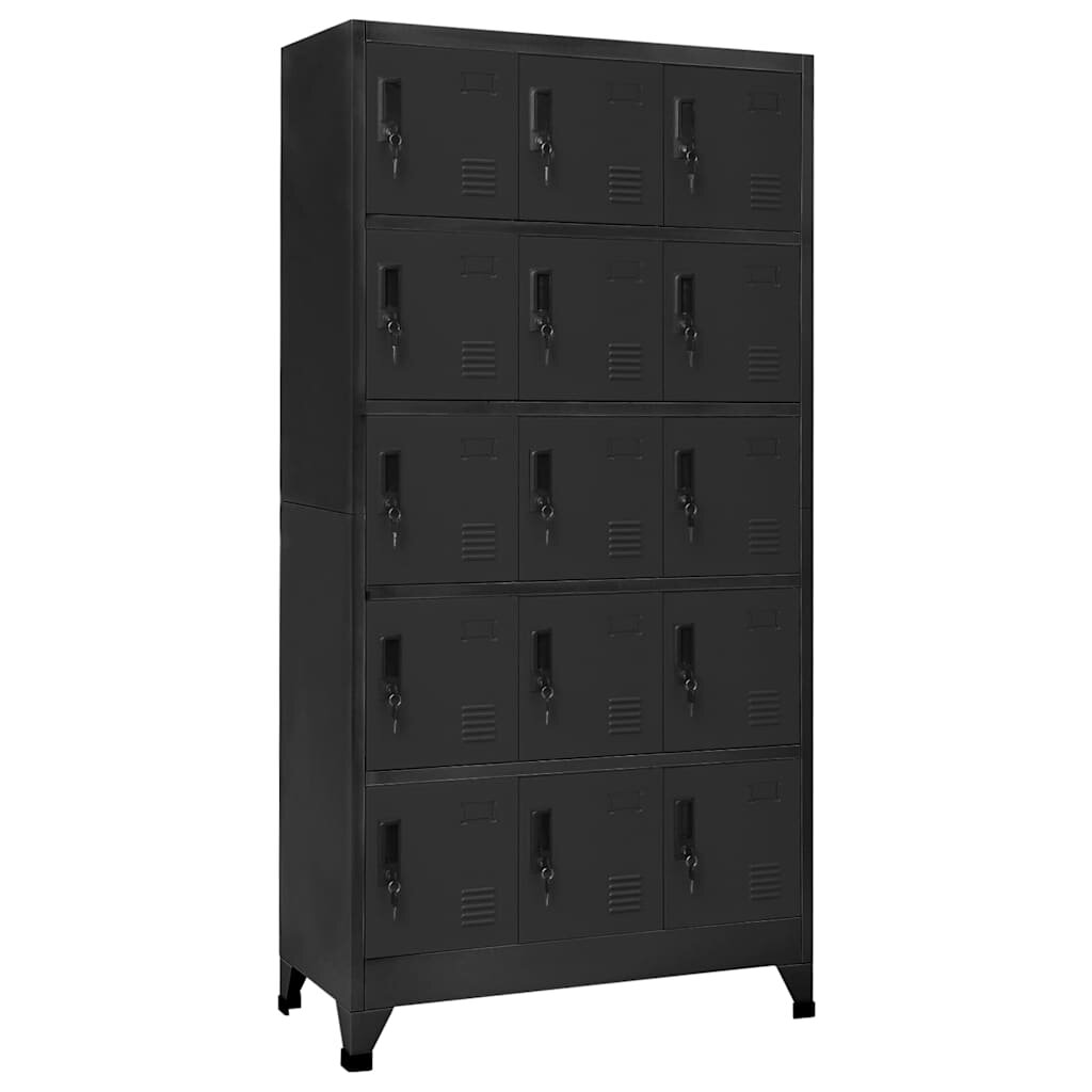 vidaXL Заключващ се шкаф антрацит 90x40x180 см стомана