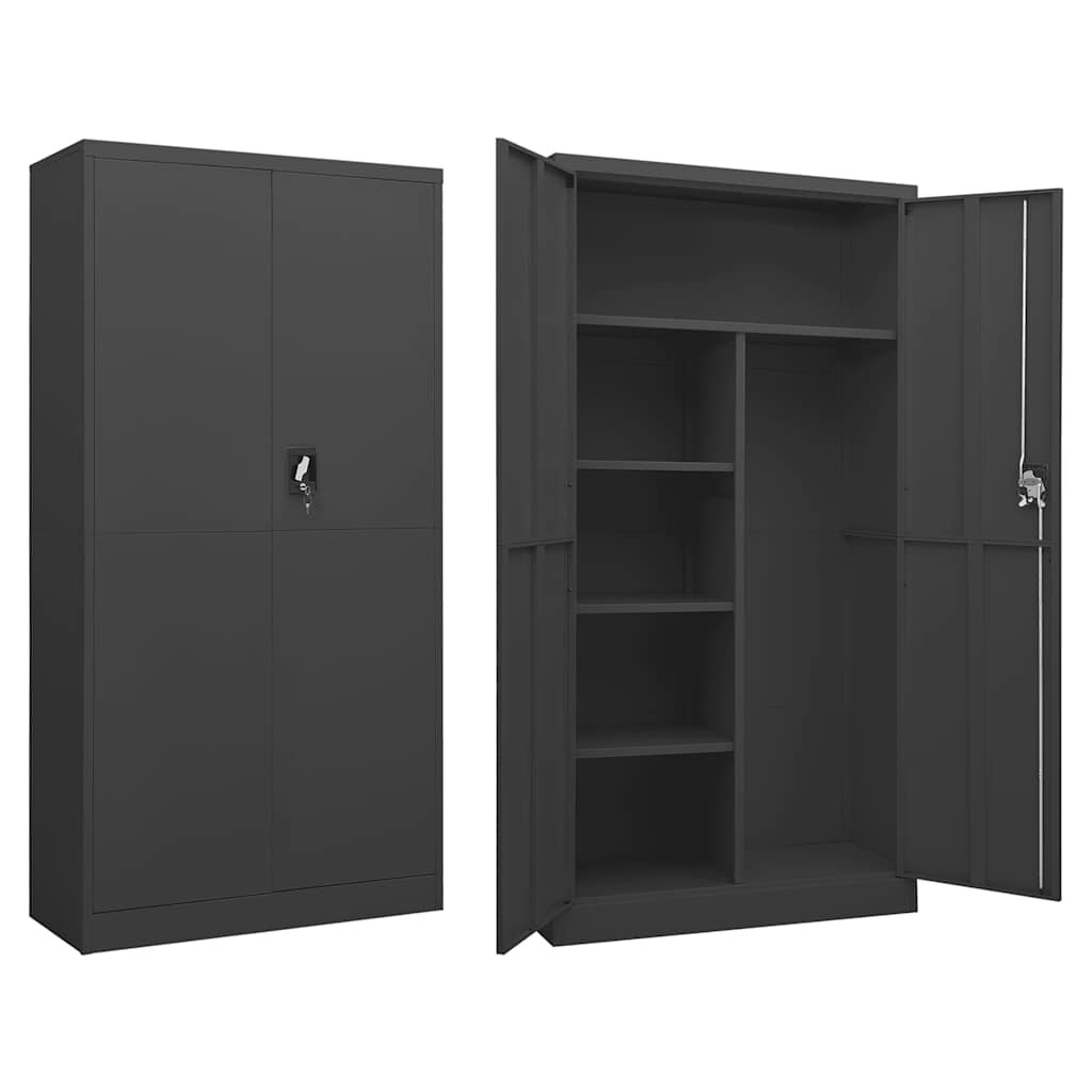 vidaXL Заключващ се шкаф антрацит 90x40x180 см стомана