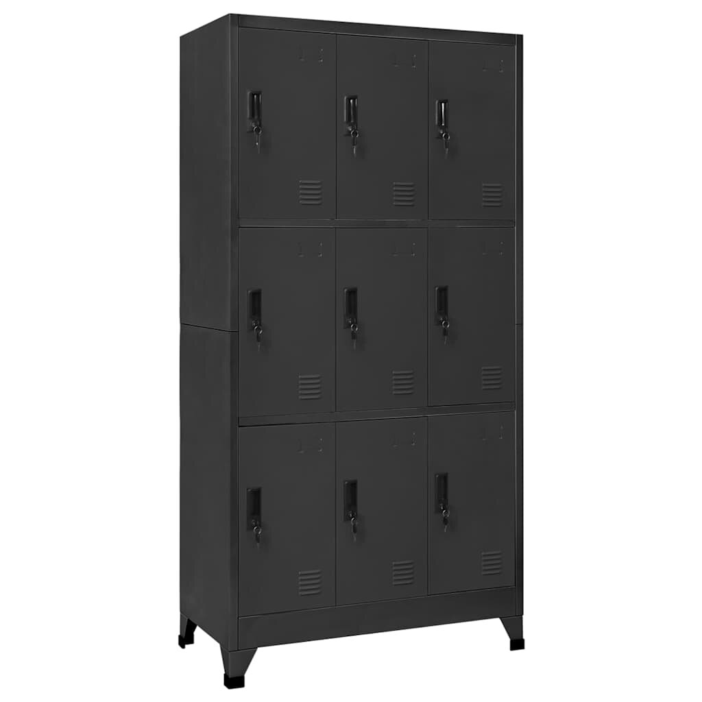 vidaXL Заключващ се шкаф антрацит 90x45x180 см стомана