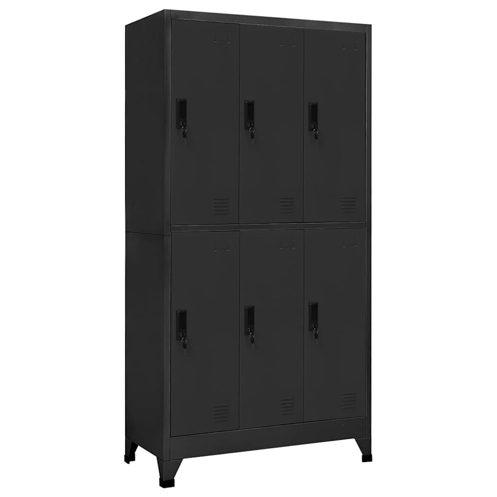 vidaXL Заключващ се шкаф антрацит 90x45x180 см стомана