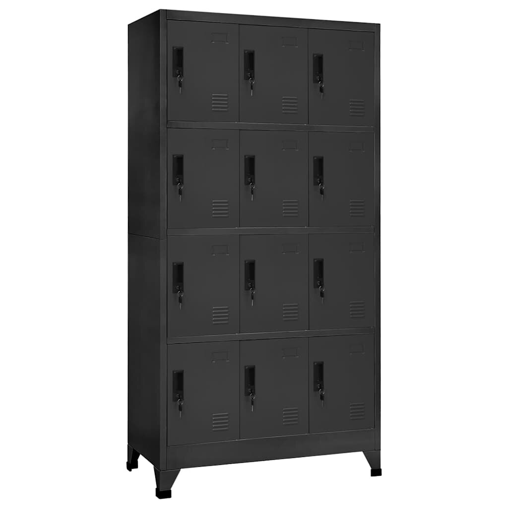 vidaXL Заключващ се шкаф антрацит 90x45x180 см стомана