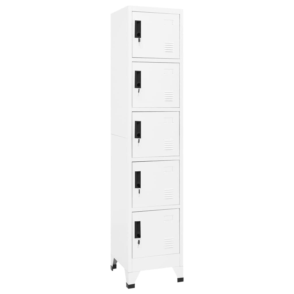vidaXL Заключващ се шкаф бял 38x40x180 см стомана