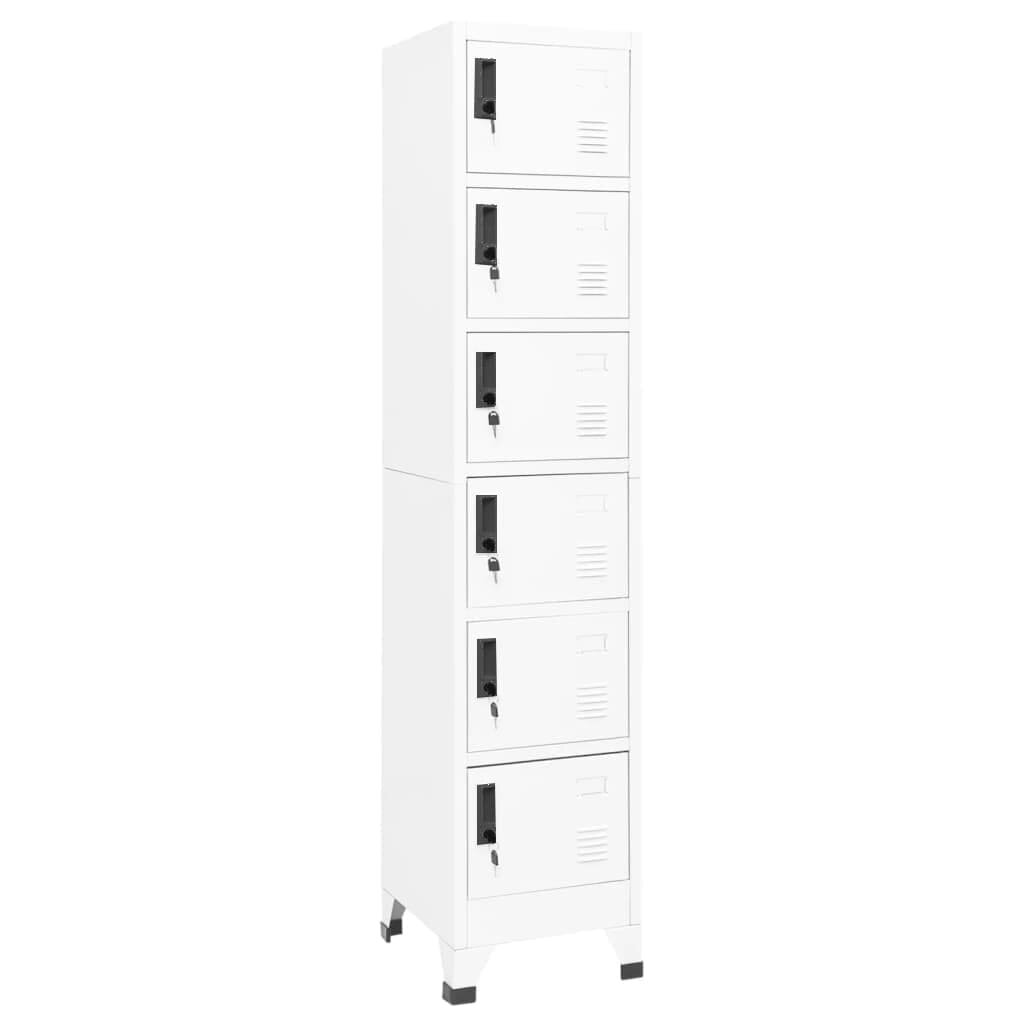 vidaXL Заключващ се шкаф бял 38x40x180 см стомана