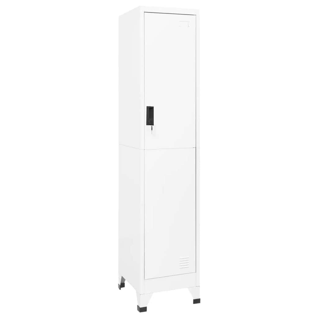 vidaXL Заключващ се шкаф бял 38x45x180 см стомана