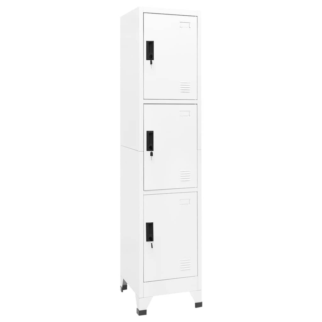 vidaXL Заключващ се шкаф бял 38x45x180 см стомана