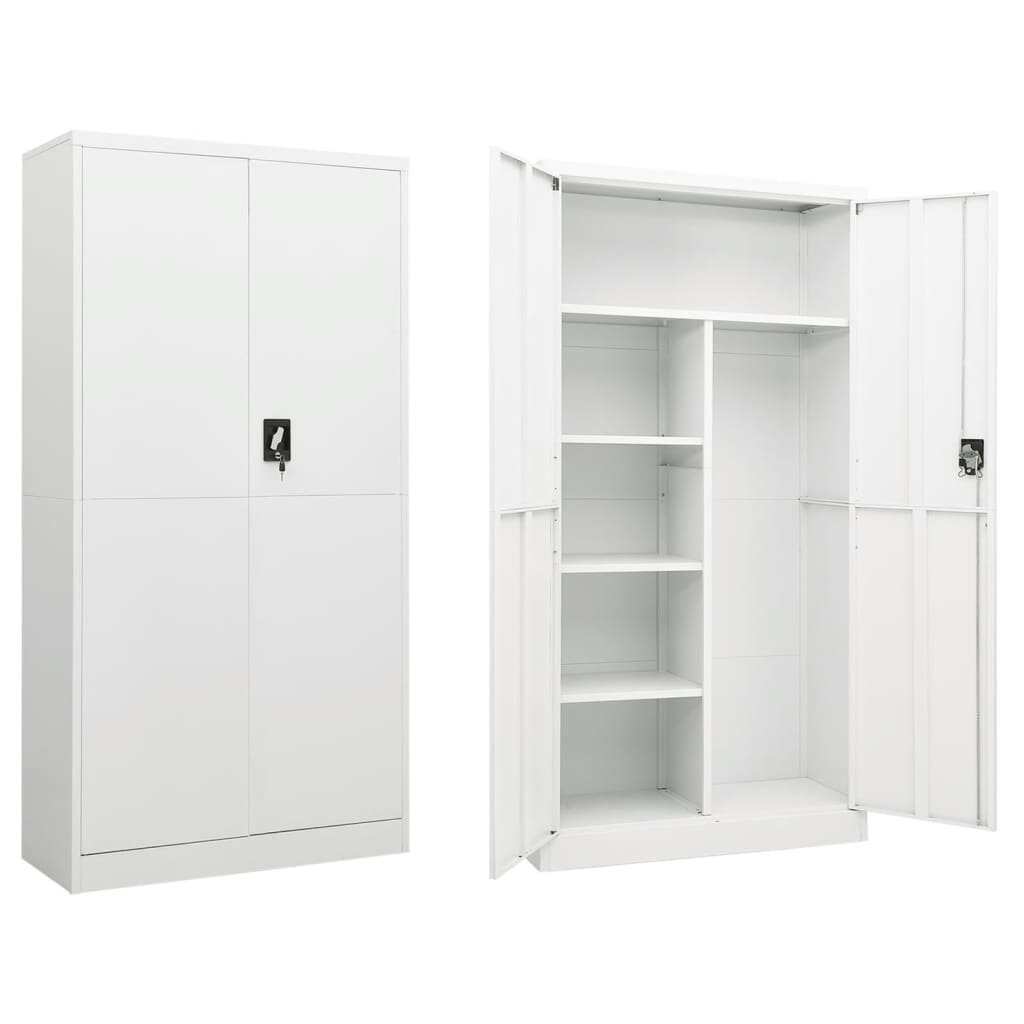 vidaXL Заключващ се шкаф бял 90x40x180 см стомана
