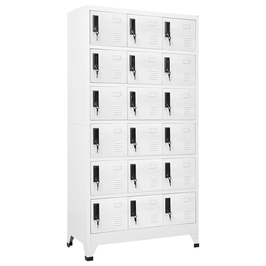 vidaXL Заключващ се шкаф бял 90x40x180 см стомана