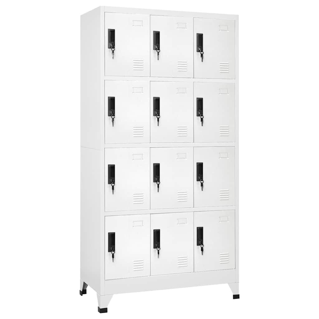 vidaXL Заключващ се шкаф бял 90x45x180 см стомана