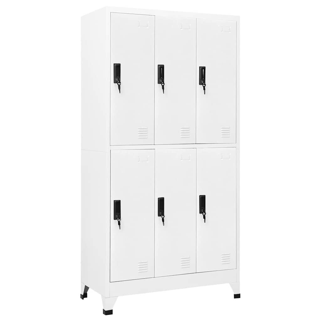 vidaXL Заключващ се шкаф бял 90x45x180 см стомана