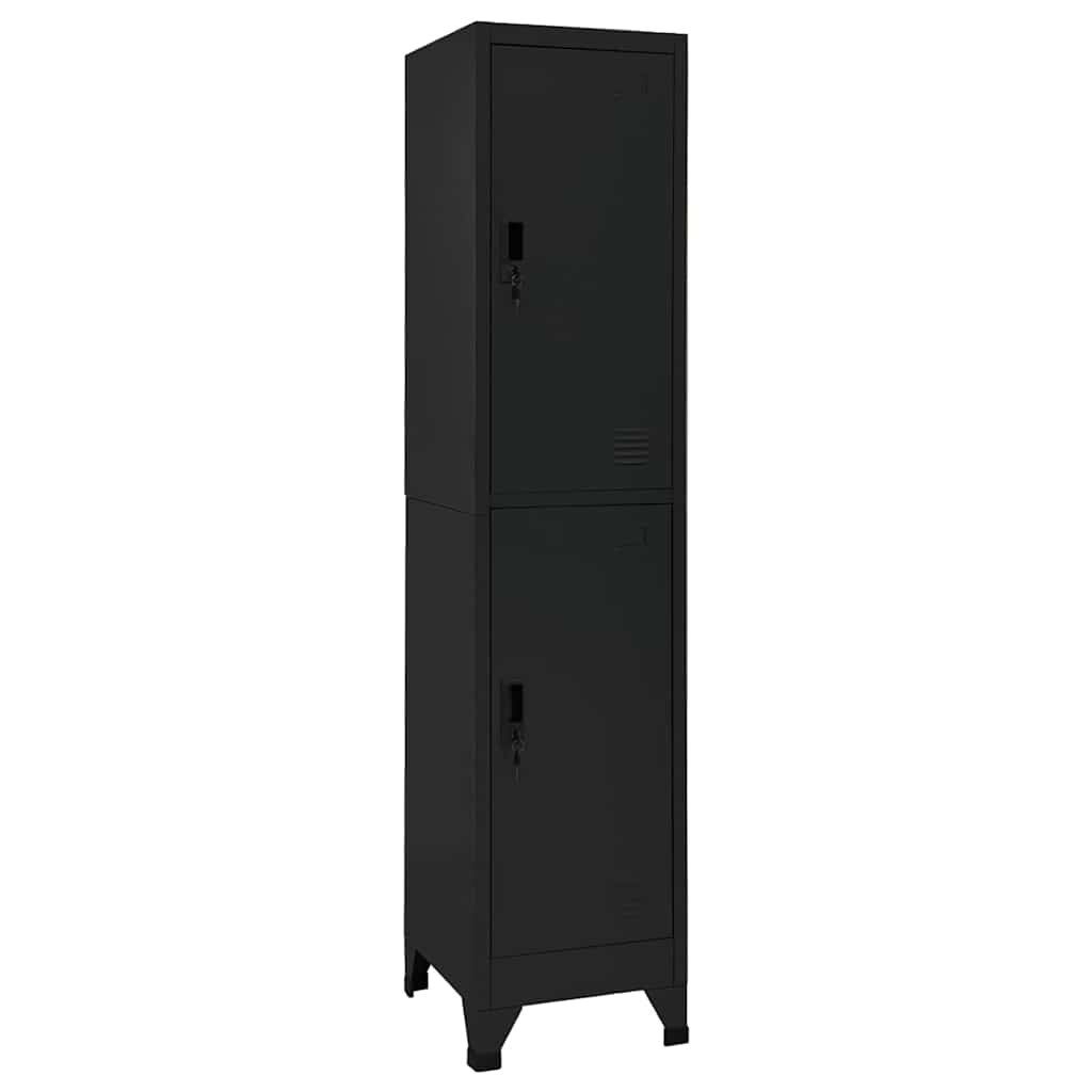 vidaXL Заключващ се шкаф черен 38x45x180 см стомана