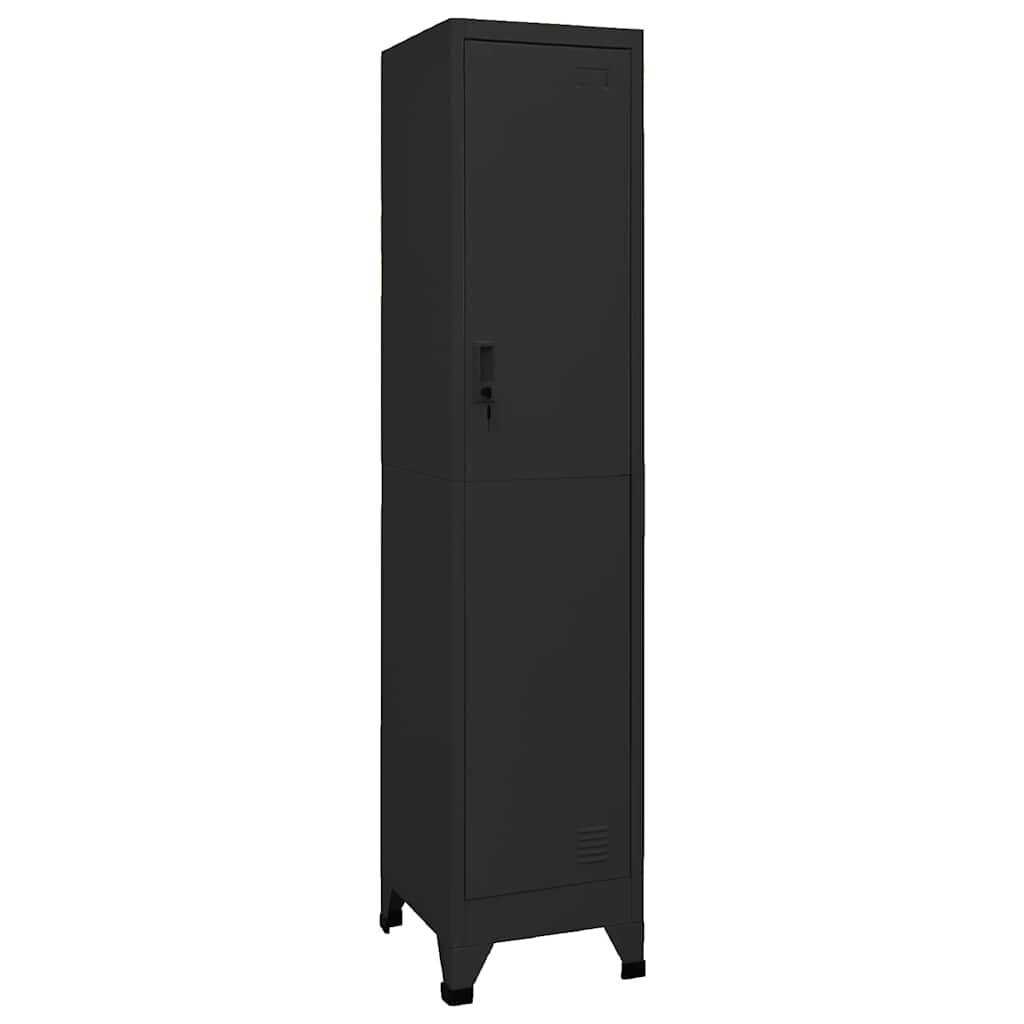 vidaXL Заключващ се шкаф черен 38x45x180 см стомана
