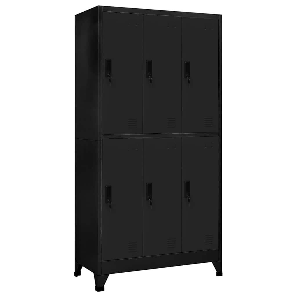 vidaXL Заключващ се шкаф черен 90x45x180 см стомана