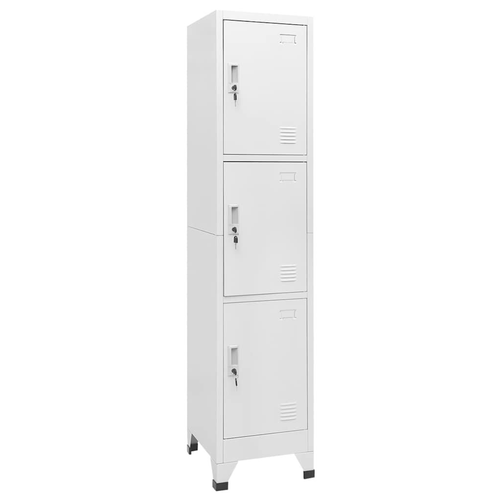 vidaXL Заключващ се шкаф с 3 отделения 38x45x180 cм