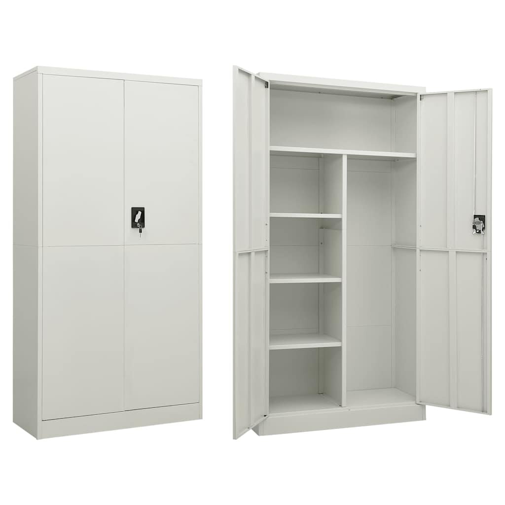 vidaXL Заключващ се шкаф светлосив 90x40x180 см стомана