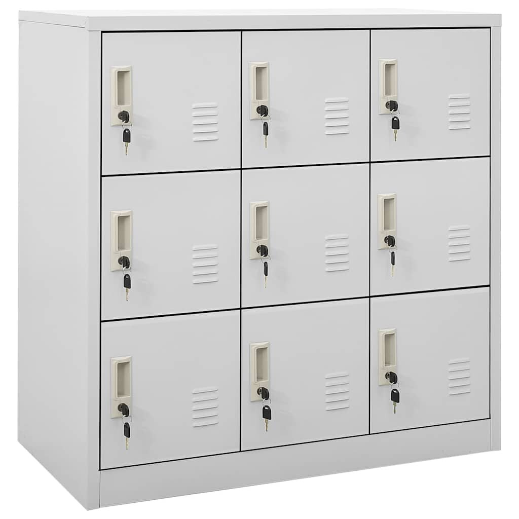 vidaXL Заключващ се шкаф светлосив 90x45x925 см стомана