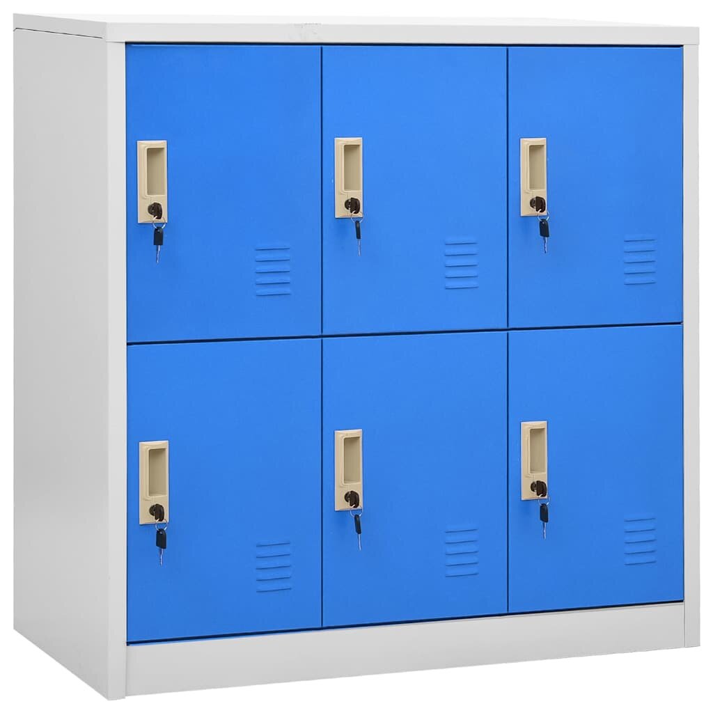vidaXL Заключващ се шкаф светлосиво и синьо 90x45x925 см стомана