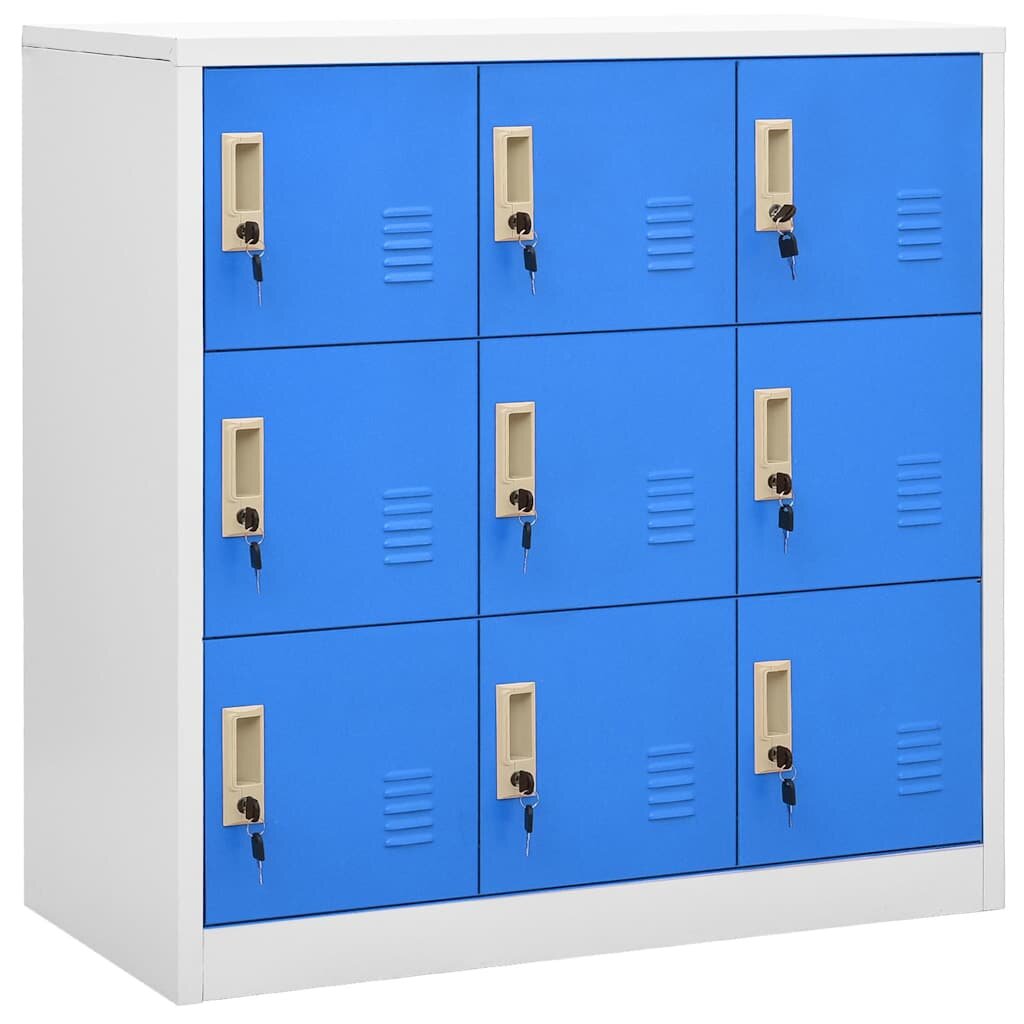 vidaXL Заключващ се шкаф светлосиво и синьо 90x45x925 см стомана