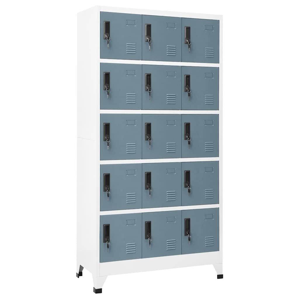 vidaXL Заключващ се шкаф светлосиво и тъмносиво 90x40x180 см стомана
