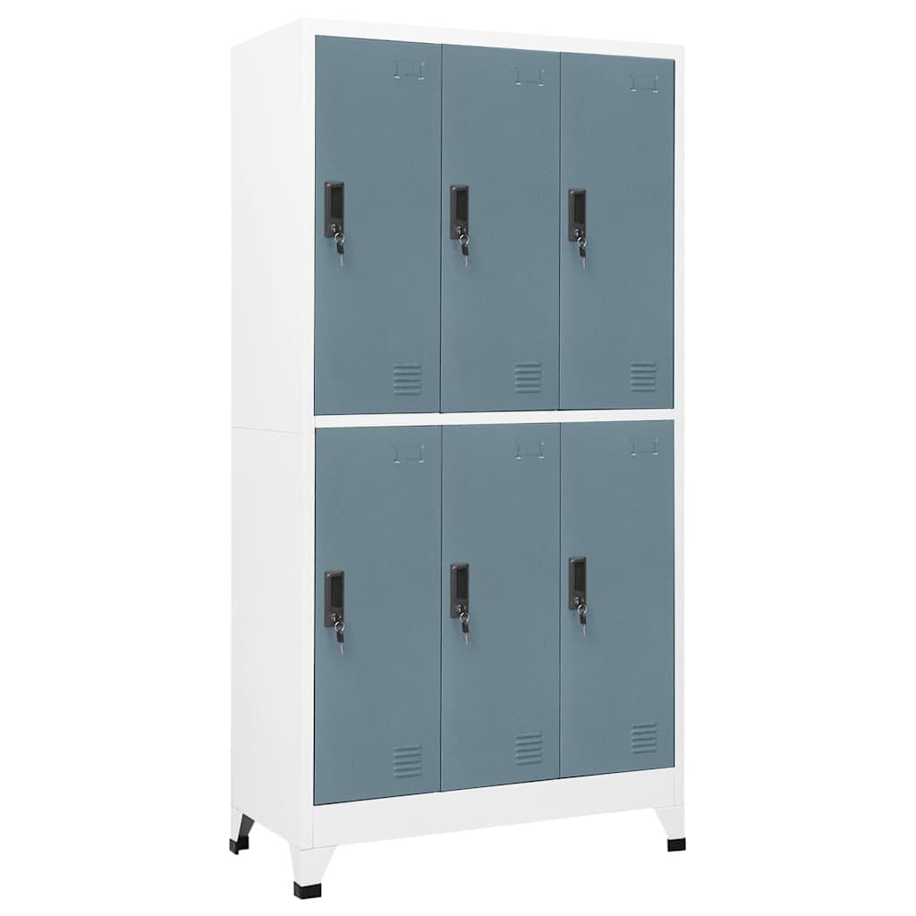 vidaXL Заключващ се шкаф светлосиво и тъмносиво 90x45x180 см стомана