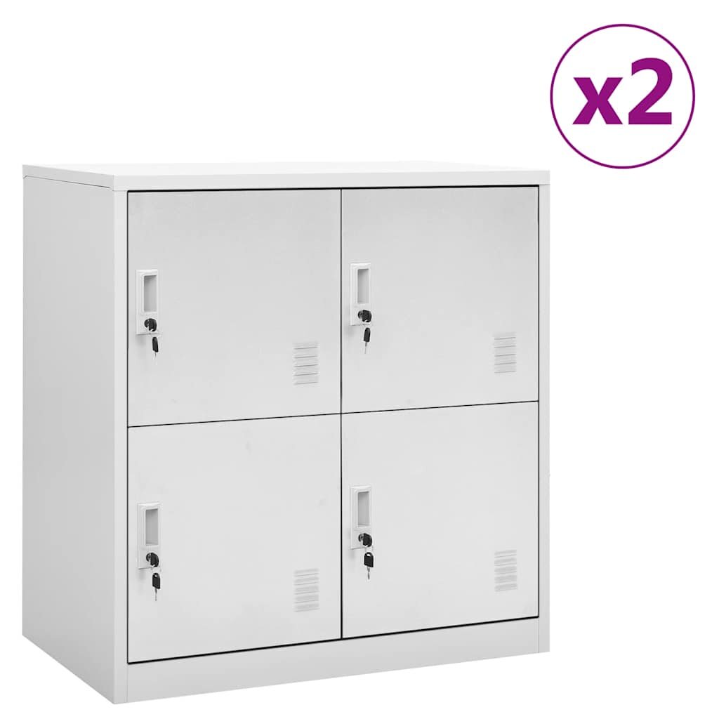 vidaXL Заключващи се шкафове 2 бр светлосиви 90x45x925 см стомана