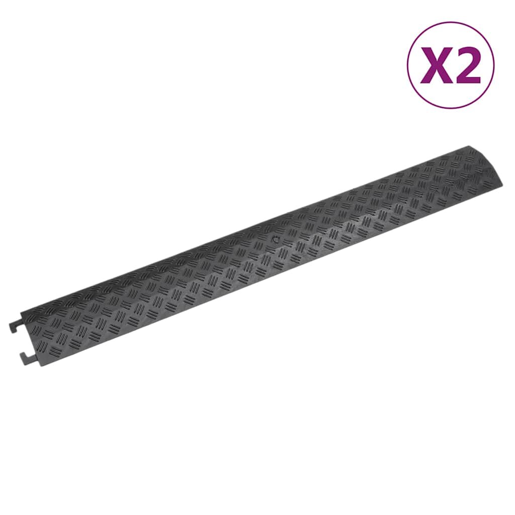 vidaXL Защитни рампи за кабели 2 бр 985 см черни