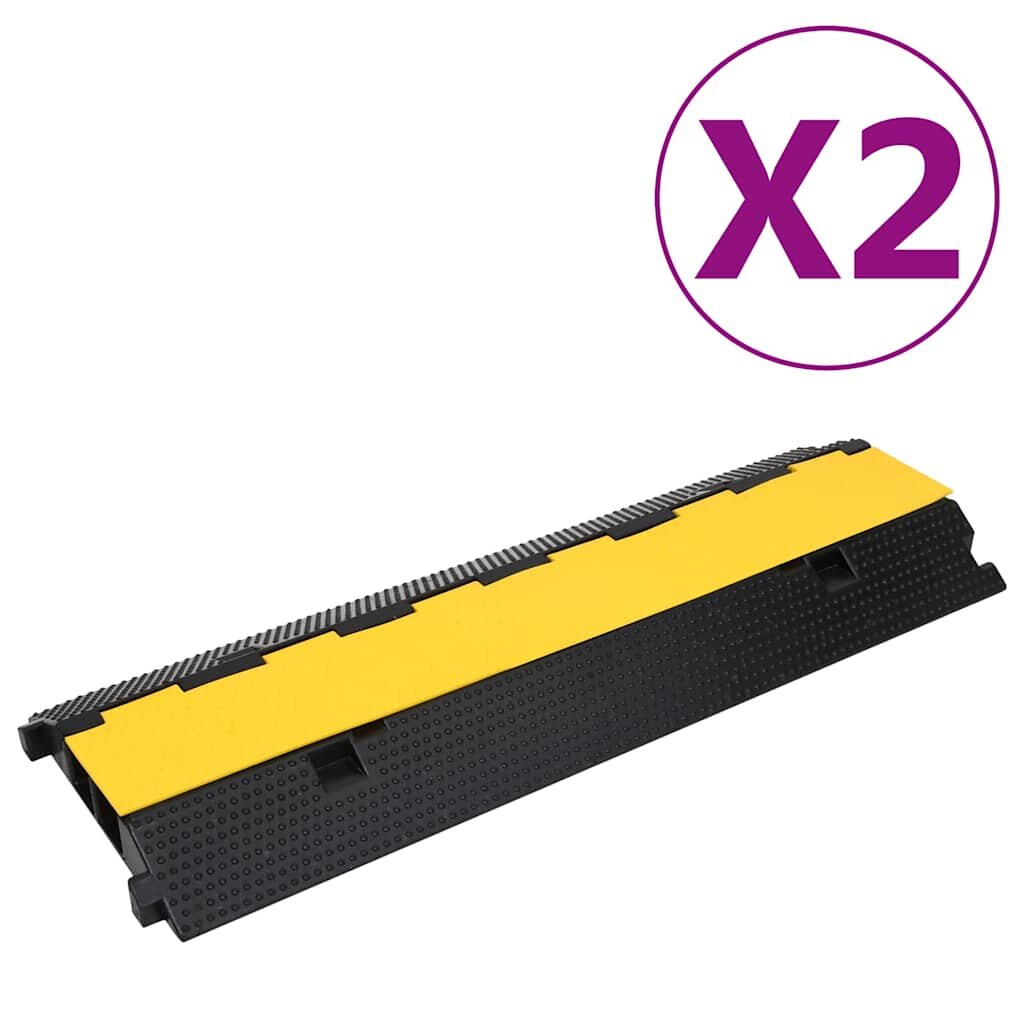 vidaXL Защитни рампи за кабели с 2 канала 2 бр 100 см гума