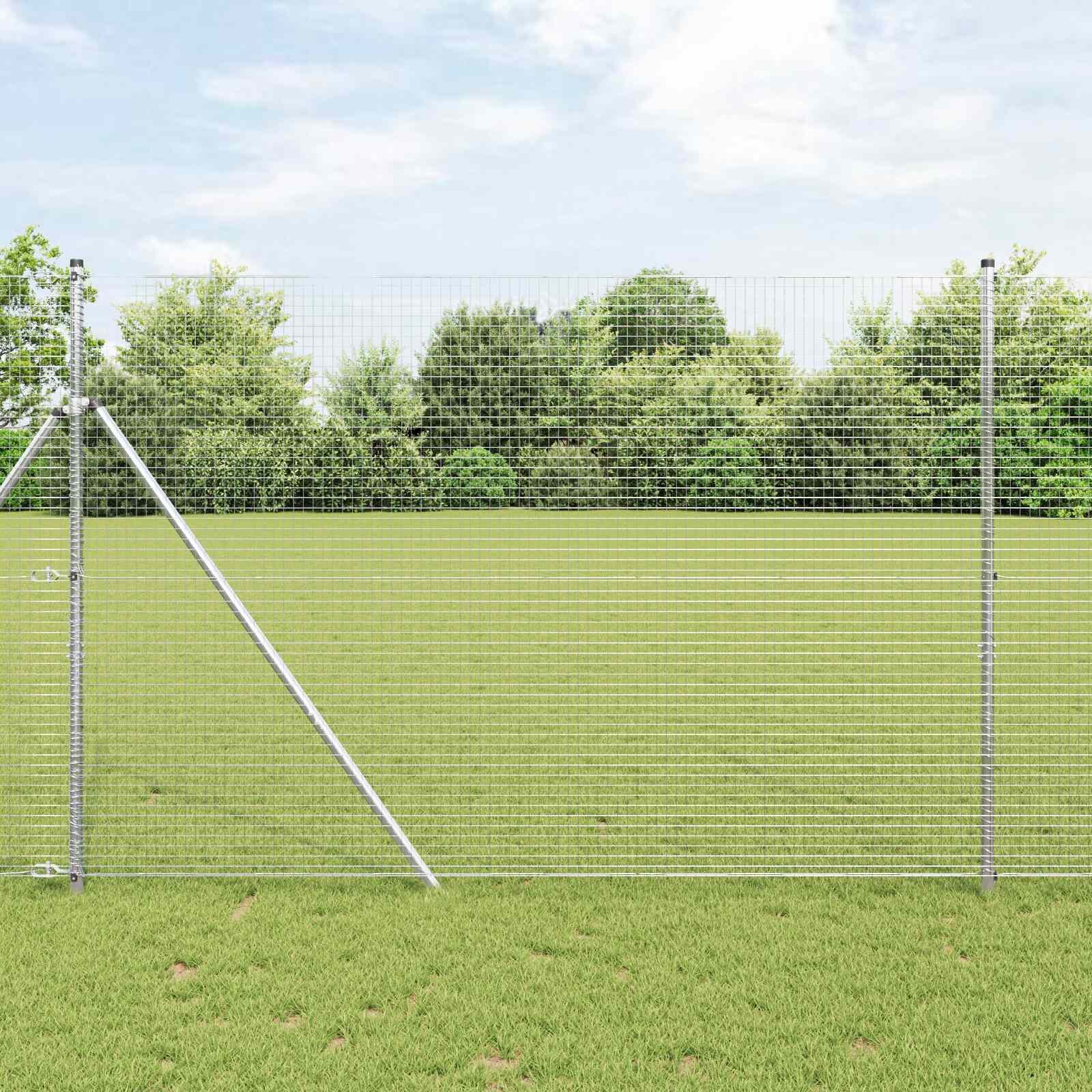 vidaXL Заварена мрежа ограда 5000 x 150 см Сребрист