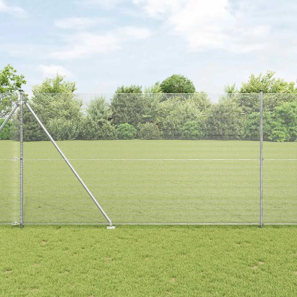 vidaXL Заварена мрежа с шипове 10 x 15 m Поцинкована стомана Мрежа