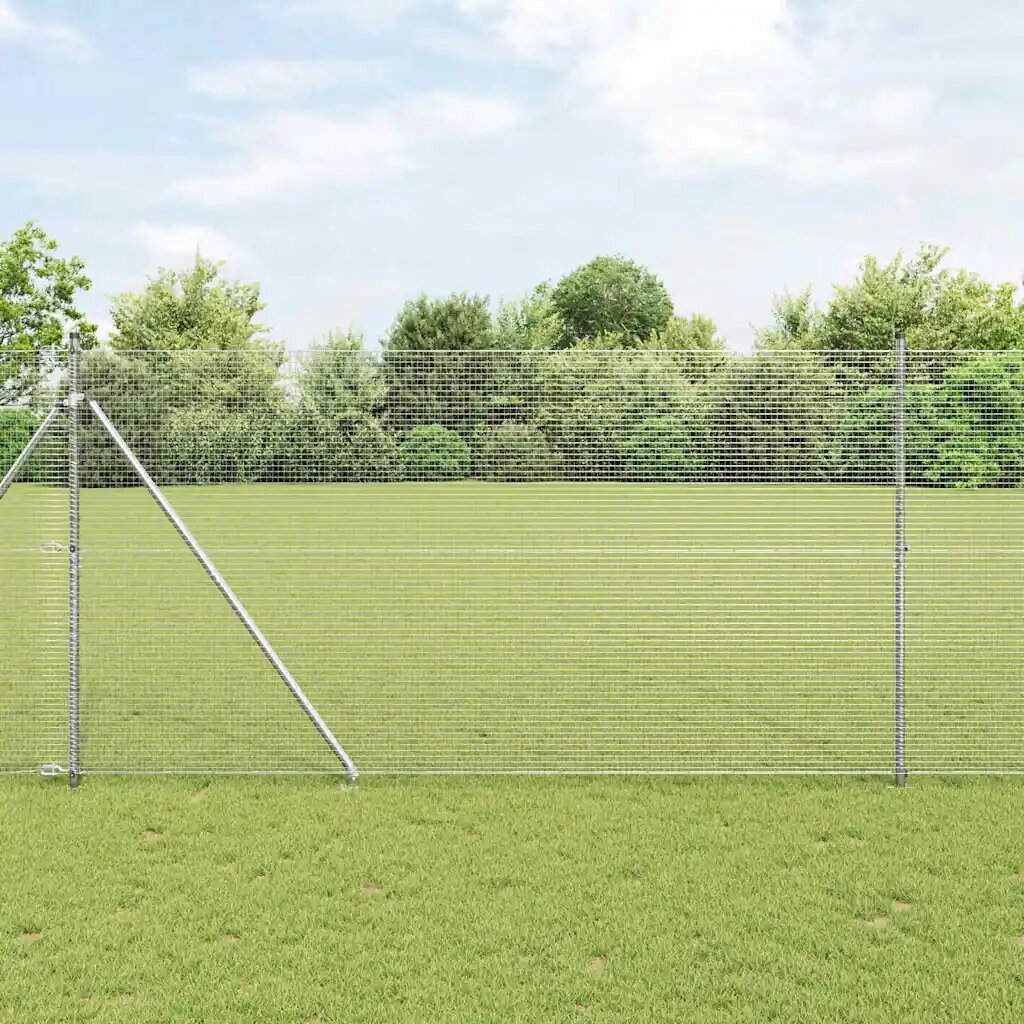 vidaXL Заварена мрежа с шипове 10 x 15 m Поцинкована стомана Мрежа
