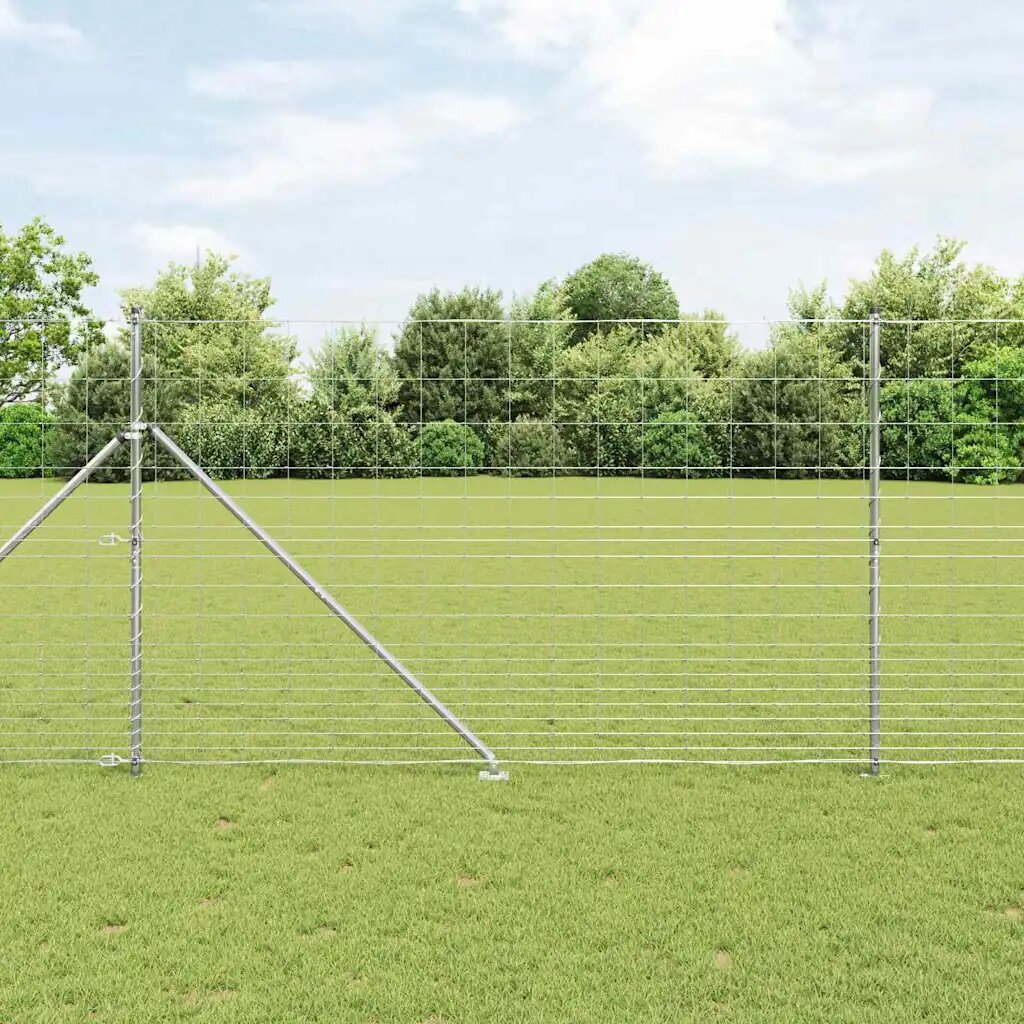vidaXL Заварена мрежа с шипове 25 x 15 m Поцинкована стомана Мрежа