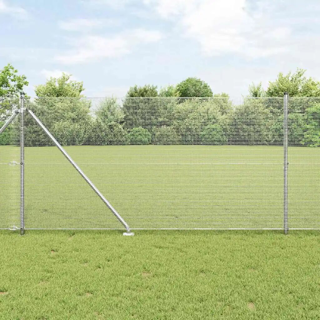 vidaXL Заварена мрежа с шипове 50 x 1 m Поцинкована стомана Сребристо