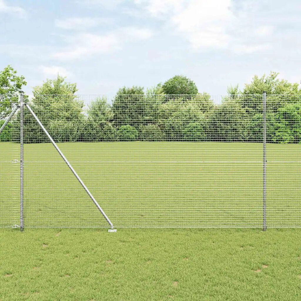 vidaXL Заварена мрежа с шипове 50 x 15 m Поцинкована стомана Мрежа