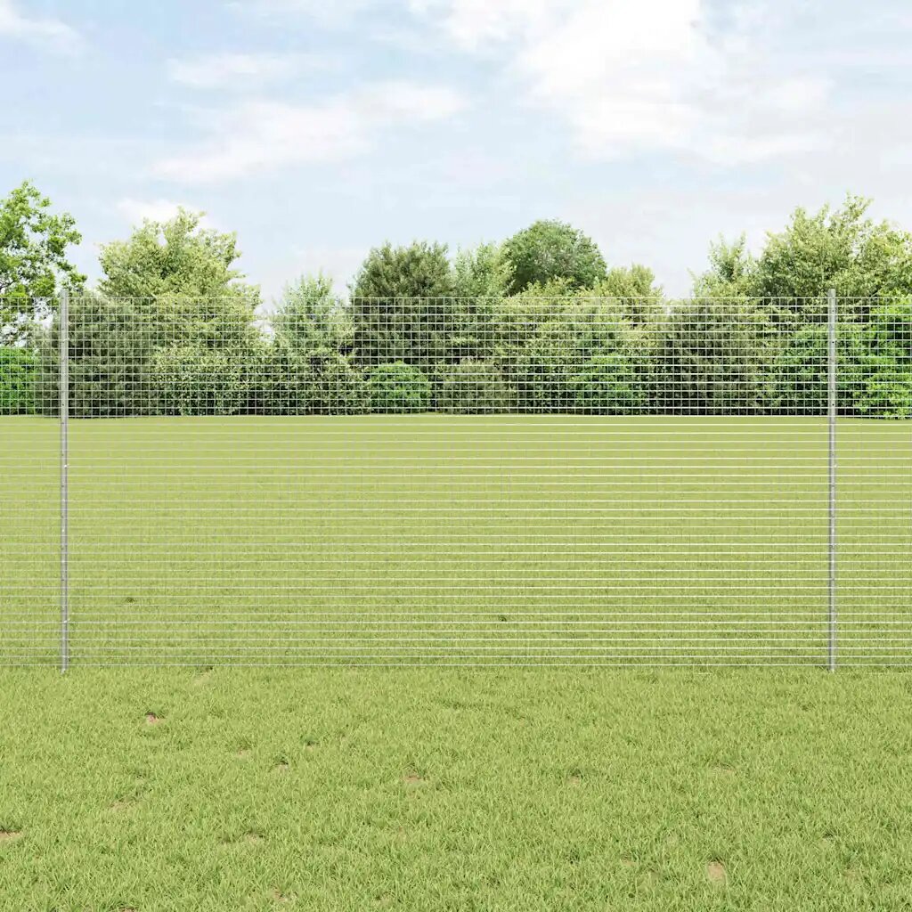 vidaXL Заварена телена ограда с колове 50 x 12 m Поцинкована стомана