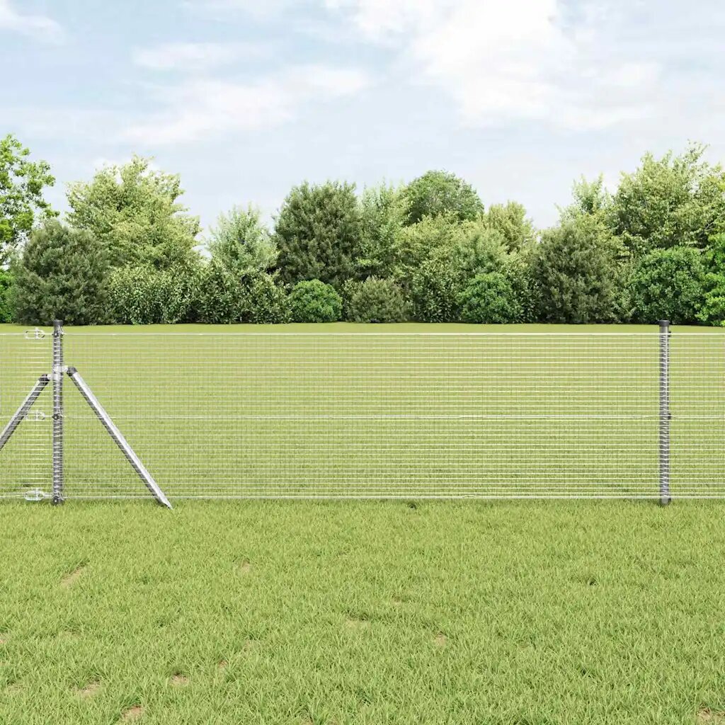 vidaXL Заварена телена ограда за фиксиране на земята 100 x 06 м Мрежа