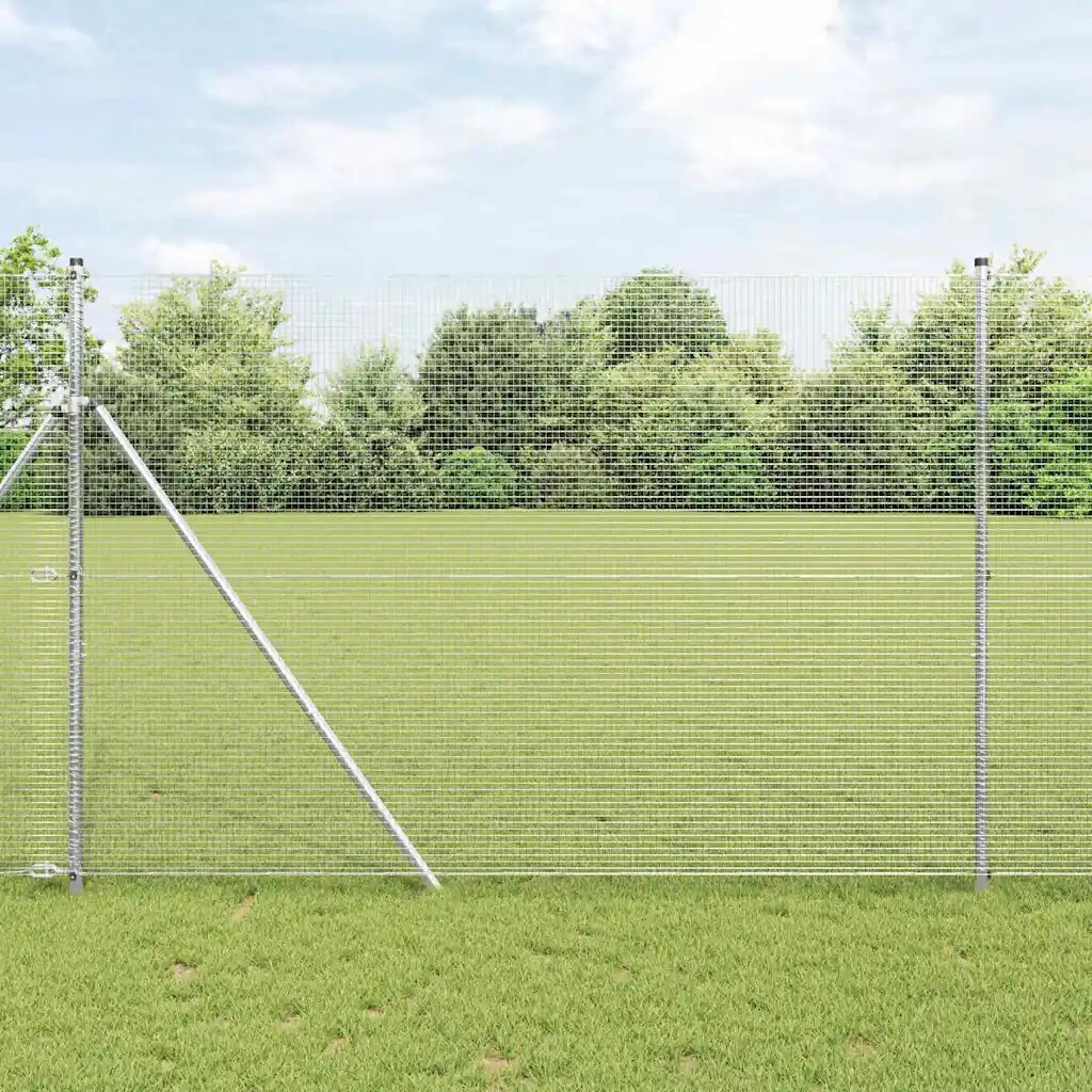 vidaXL Заварена телена ограда за фиксиране на земята 25 x 15 m Мрежа