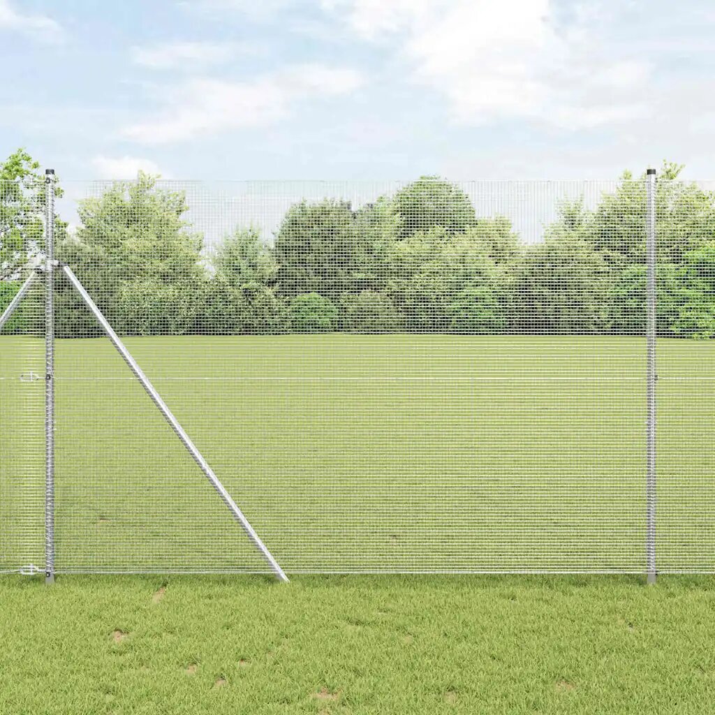 vidaXL Заварена телена ограда за фиксиране на земята 25 x 15 m Мрежа