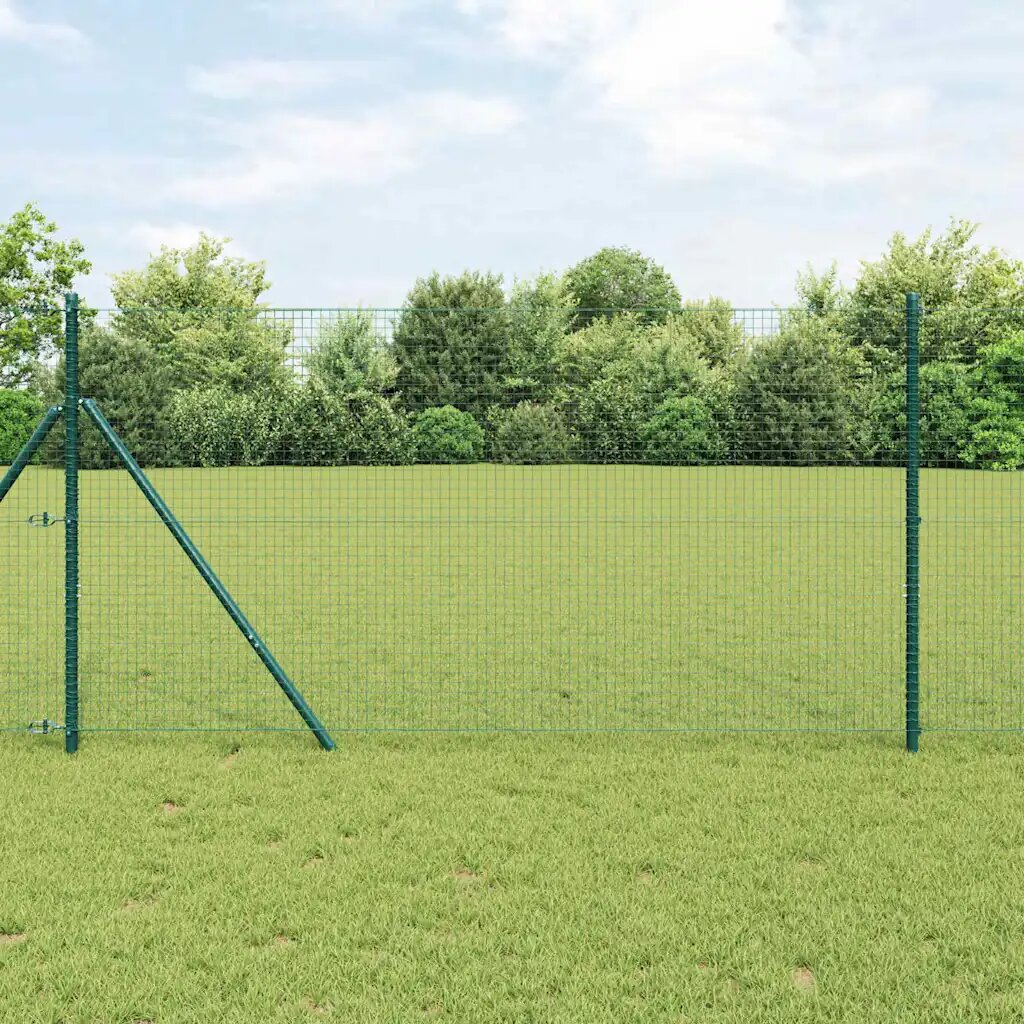 vidaXL Заварена телена ограда за фиксиране на земята 50 x 12 m Зелено