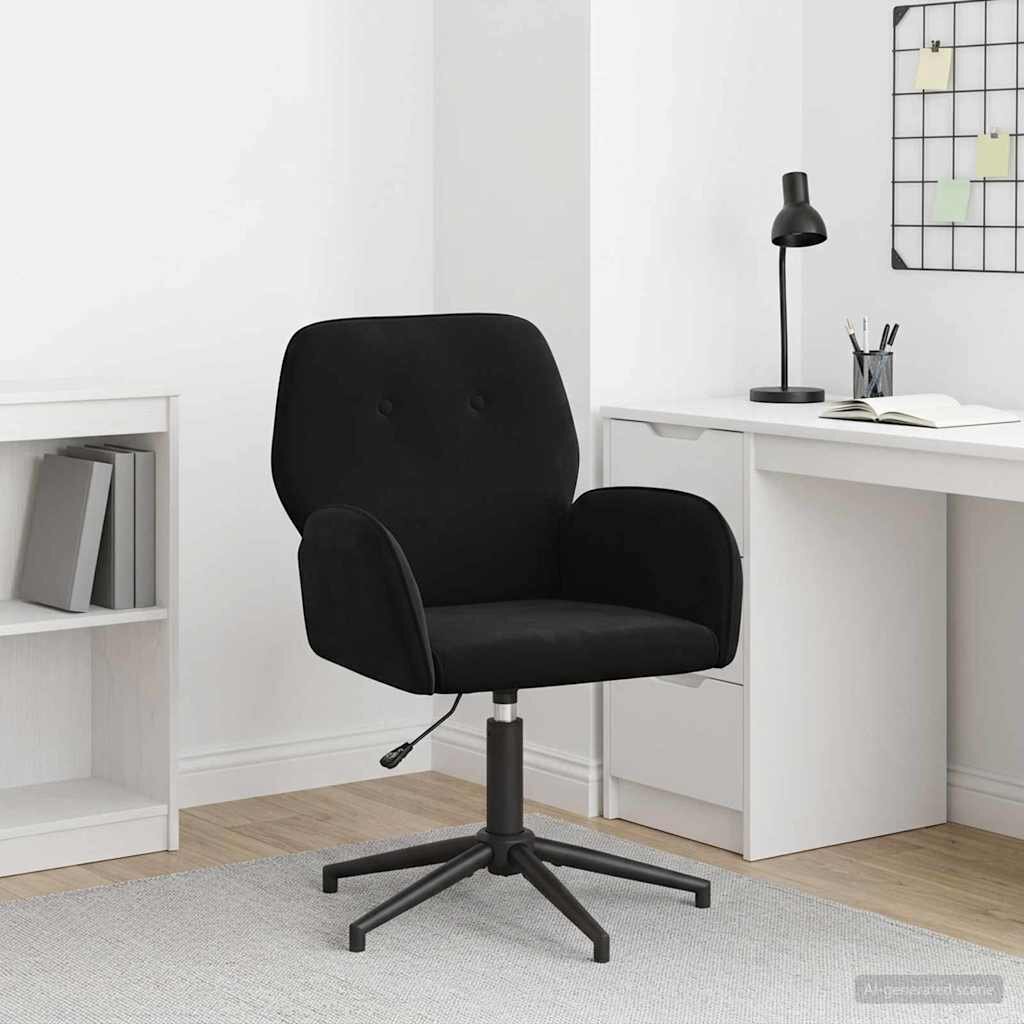 vidaXL Завъртащ се офис стол 54 x 55 x 90 см Черно Кадифе