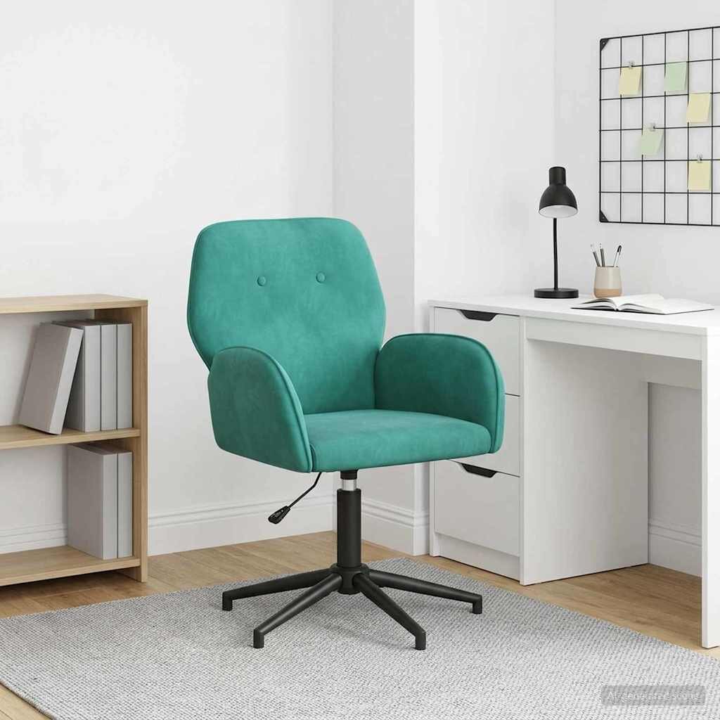 vidaXL Завъртащ се офис стол 54 x 55 x 90 см Тюркоаз Кадифе