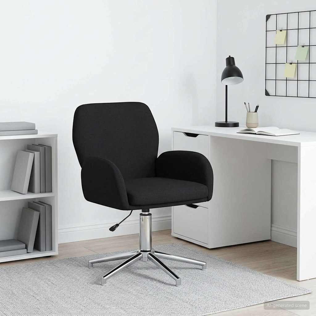 vidaXL Завъртащ се офис стол 54 x 58 x 90 см Черно Текстил