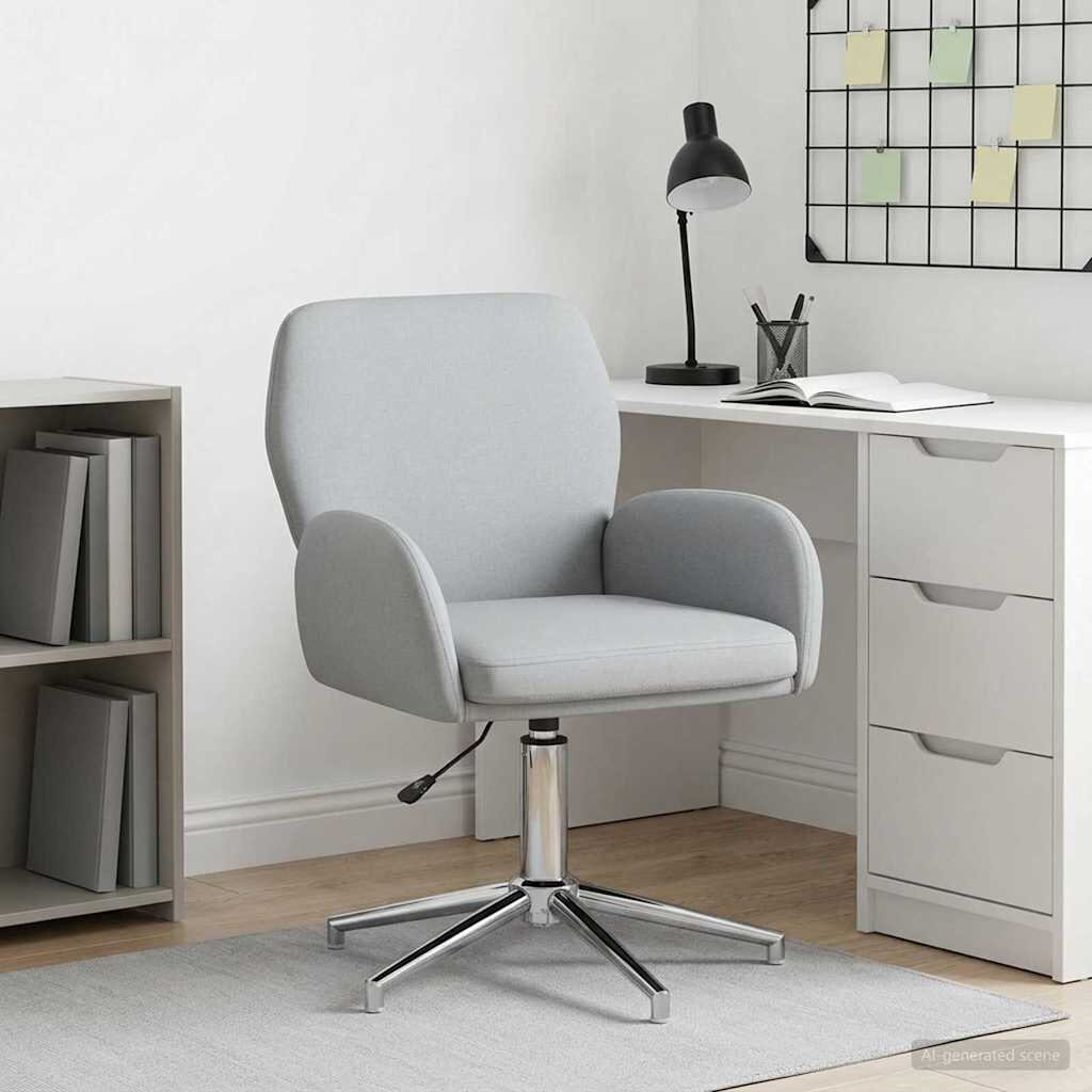vidaXL Завъртащ се офис стол 54 x 58 x 90 см Светлосиво Текстил