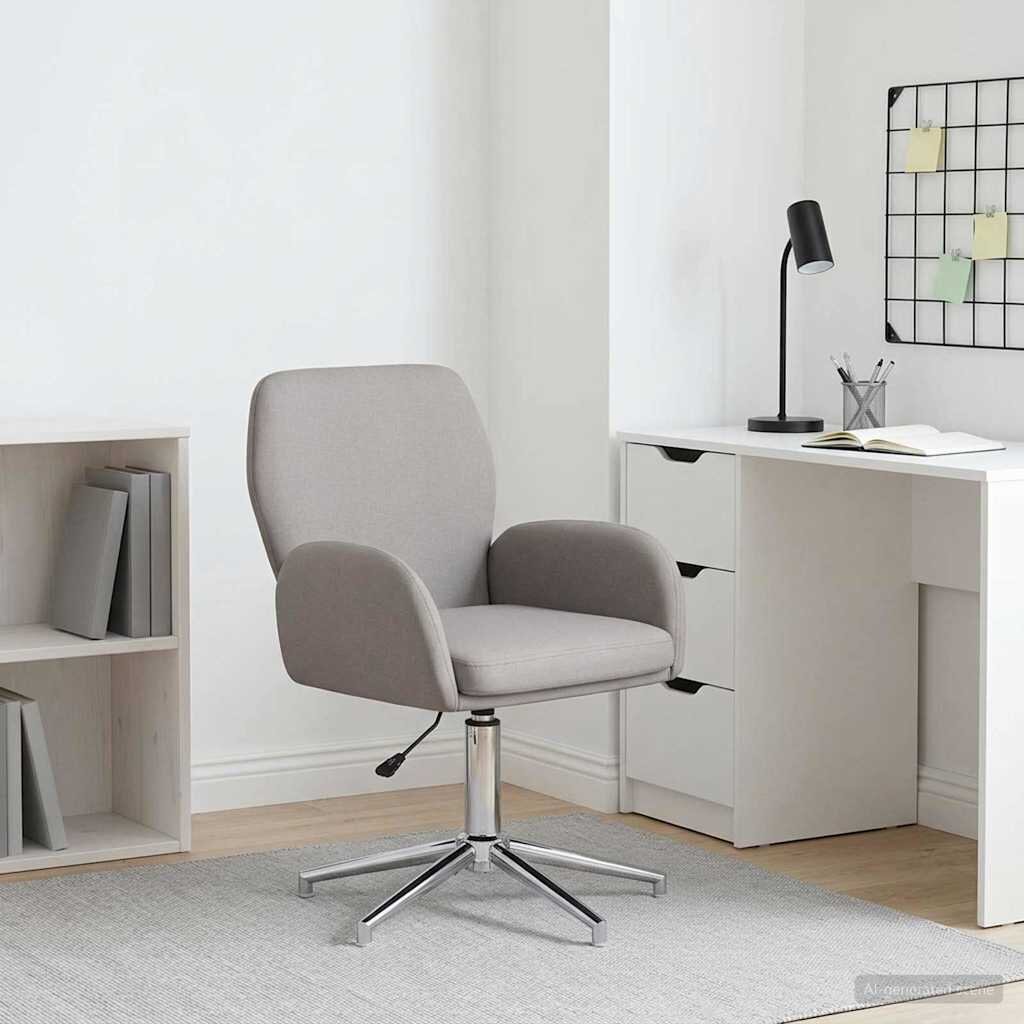 vidaXL Завъртащ се офис стол Текстил 54 x 58 x 90 см Таупе