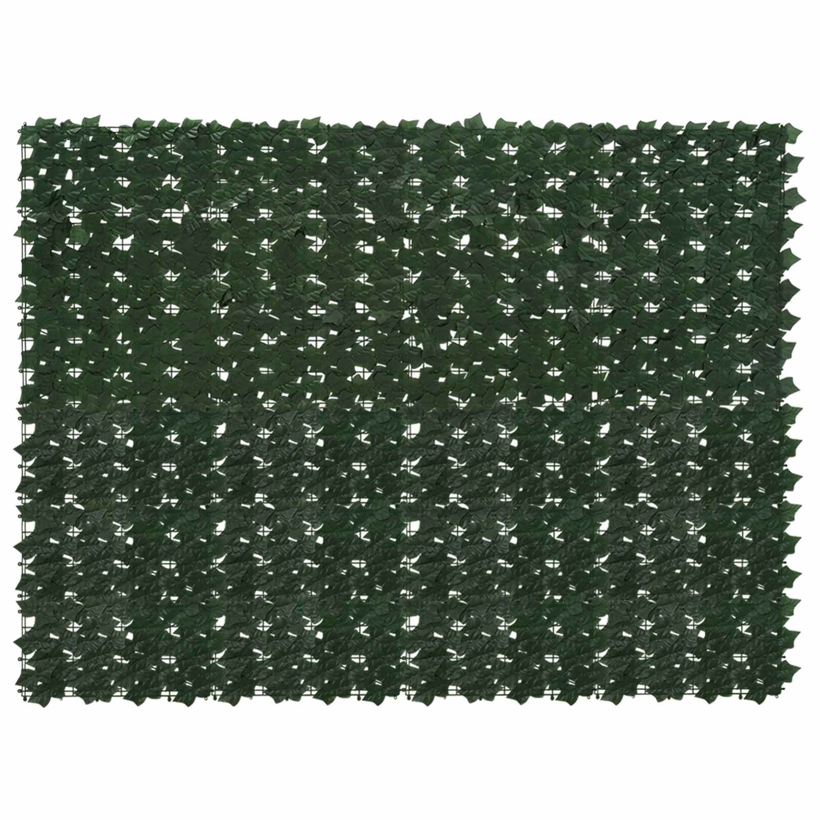 vidaXL Завеса за балкон с листа Тъмнозелено 200 x 150 cm