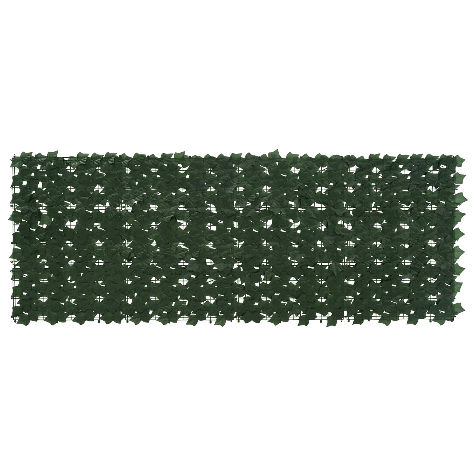 vidaXL Завеса за балкон с листа Тъмнозелено 200 x 75 cm