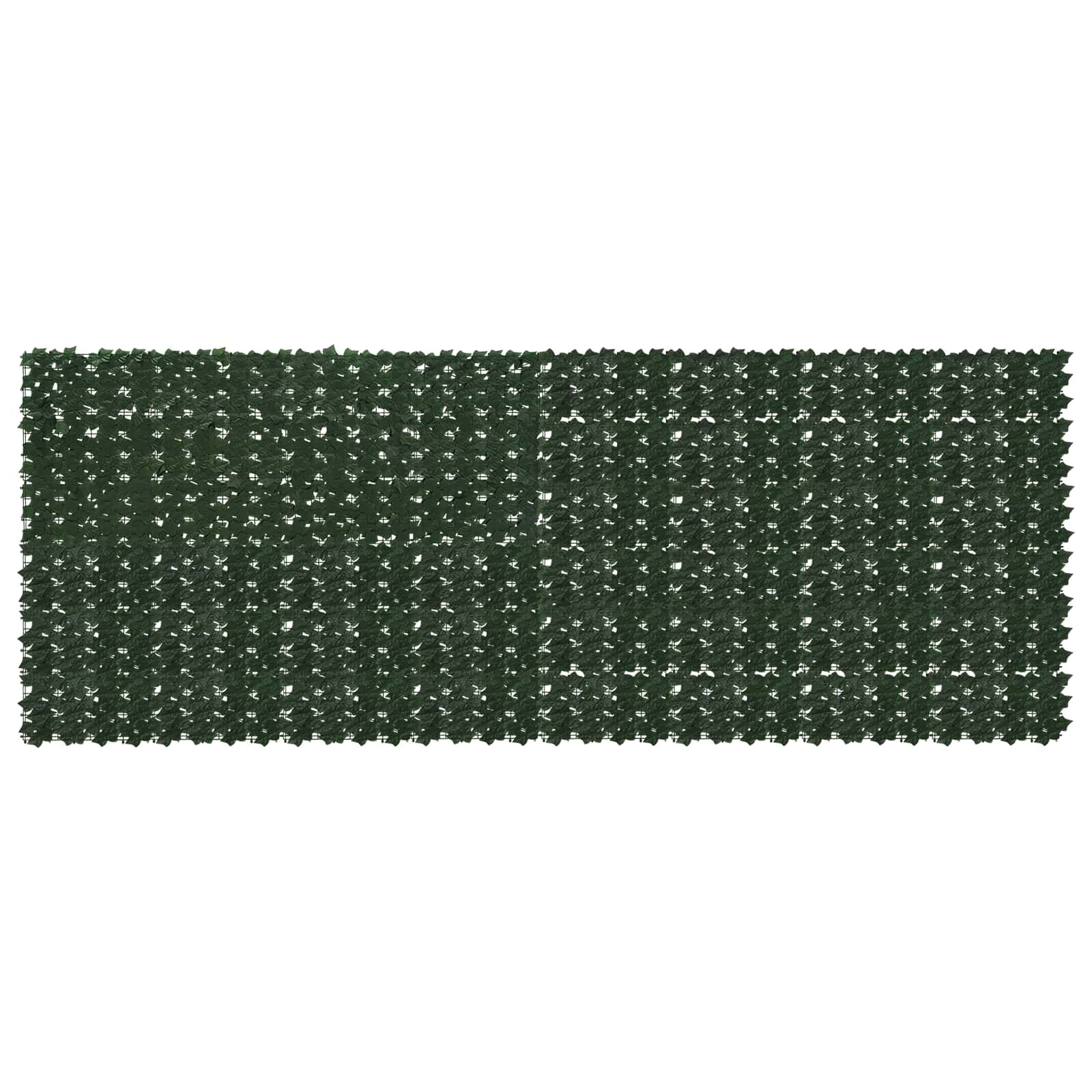 vidaXL Завеса за балкон с листа Тъмнозелено 400 x 150 cm