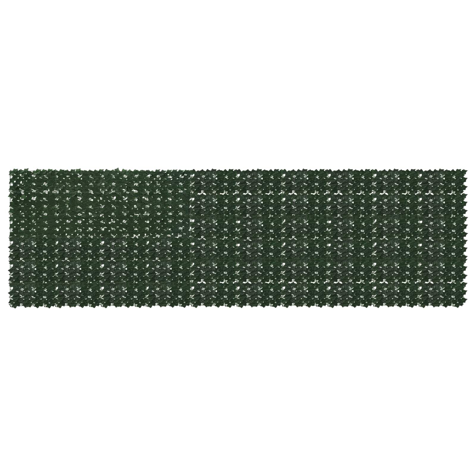 vidaXL Завеса за балкон с листа Тъмнозелено 500 x 150 cm