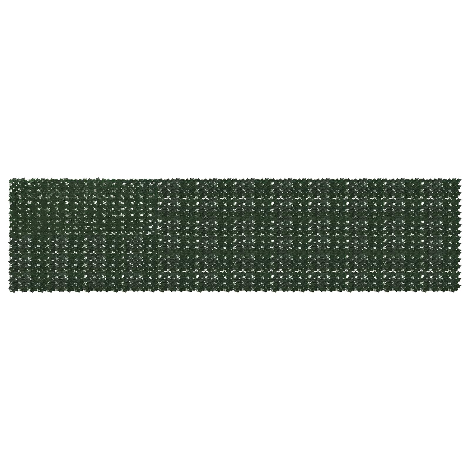 vidaXL Завеса за балкон с листа Тъмнозелено 600 x 150 cm