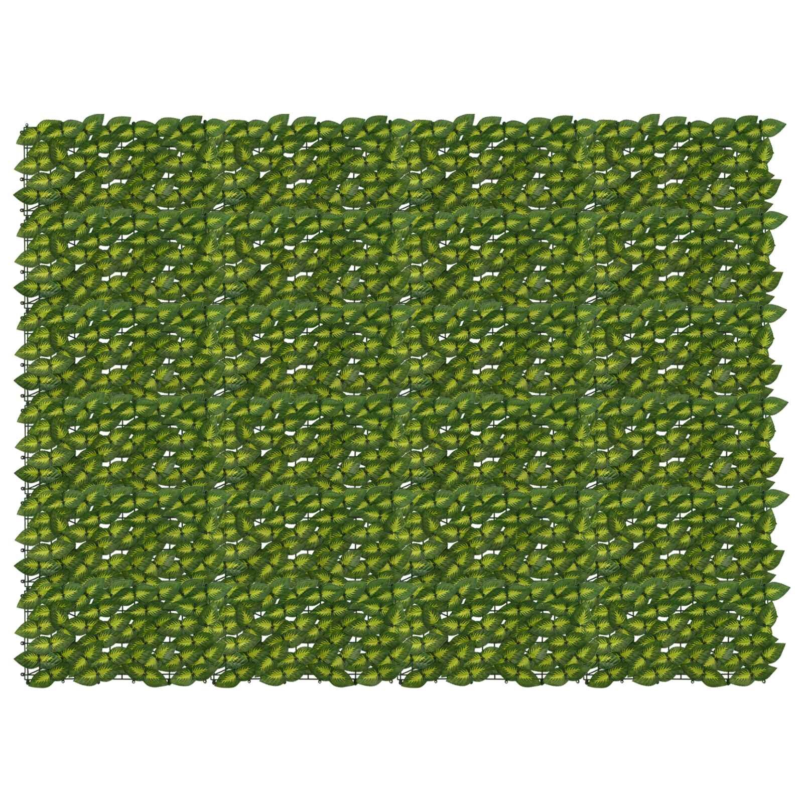 vidaXL Завеса за балкон с листа Зелен и жълт 200 x 150 cm